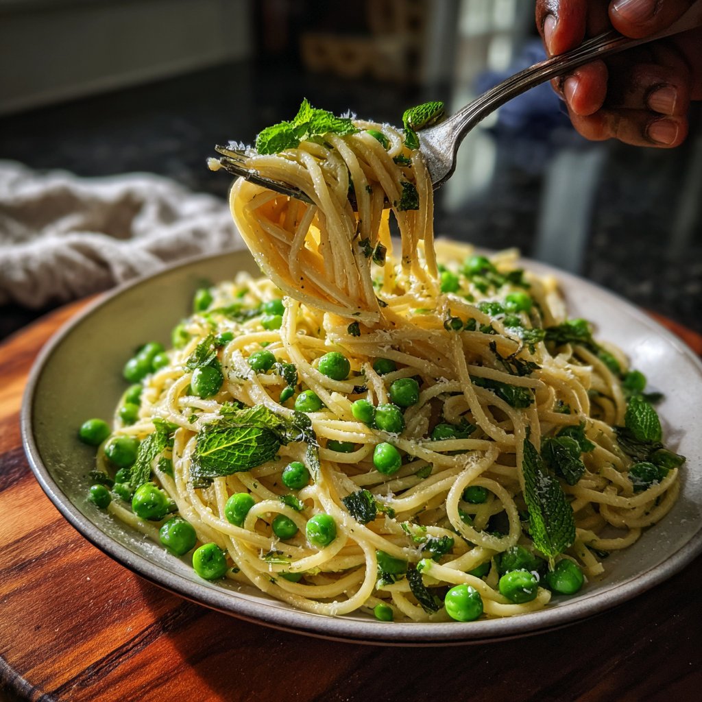 Spring Pea and Mint Pasta