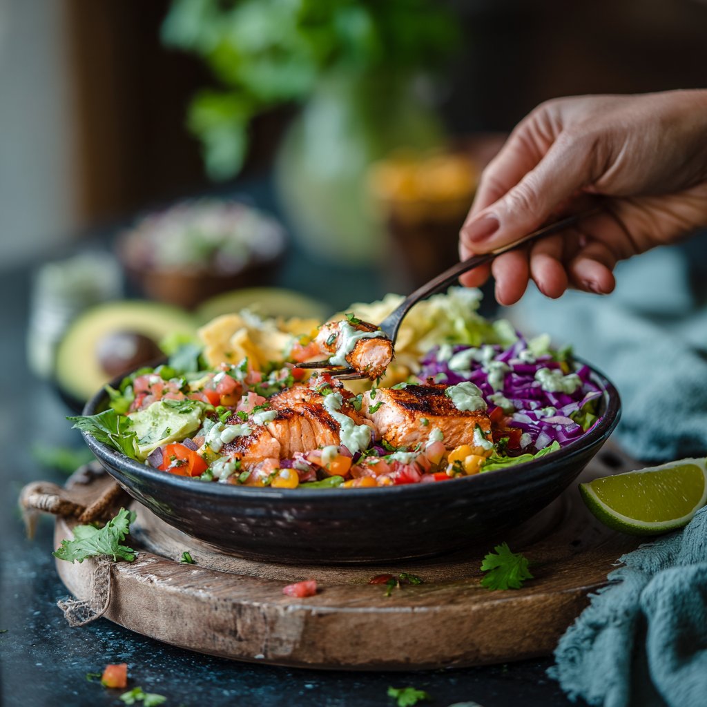 Southwest Salmon Taco Bowl