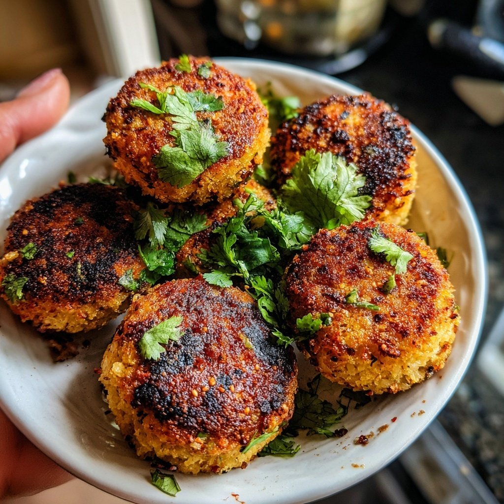 Curried Cauliflower Rice Balls