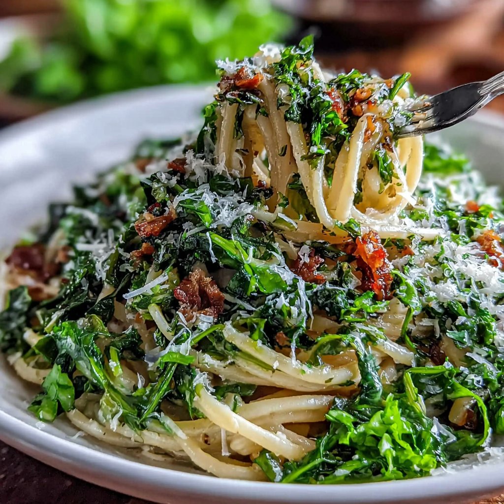 Herbed Dandelion Greens Pasta